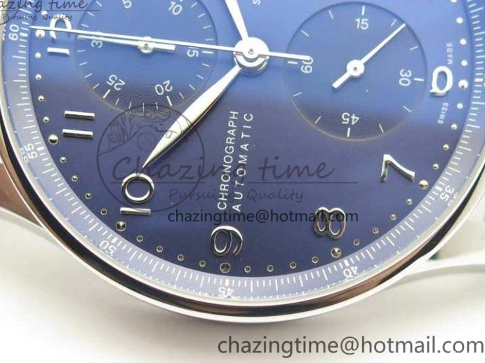 MIROTIME 0421 MoistureWicking Portuguese IW371491 ZF 1:1 Best Edition SS Blue Dial On Leather Strap A79350 (Slim Movement) V 7221